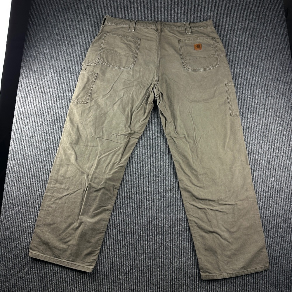 Carhartt Mens Loose Fit Canvas Carpenter Pants Fatigue Green 40x31 Utility Work